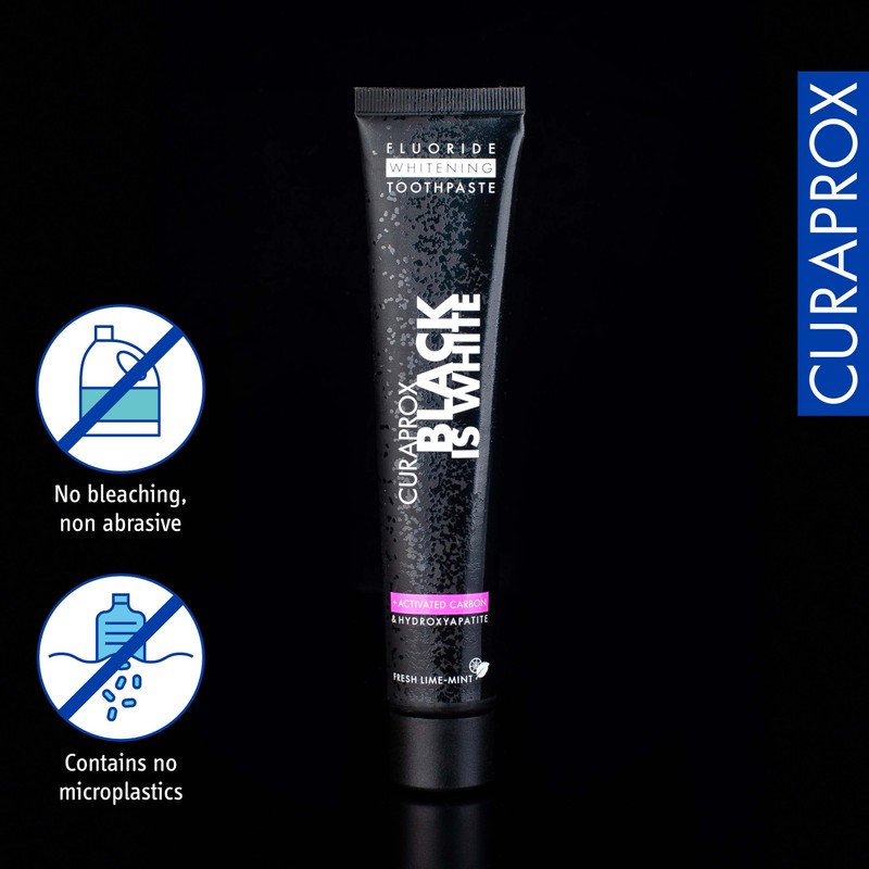 Curaprox Black is White Toothpaste – for Teeth Whitening &