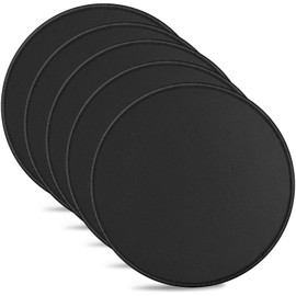 5-Pack Round Mouse Pads with Stitched Edge, Premium-Textured, Non-Slip, 8.7 x 8.7 x 0.12 Inch, Ideal for Office and Home Use, Black