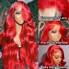 Red Lace Front Wig - Human Hair, Pre-Plucked, 13x4 HD,