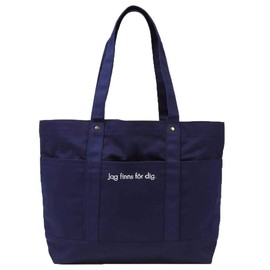 moz PL-BG06 Tote Bag with Canvas/Pocket> L Size Approx. 17.7 x 12.2 inches (45 x 31 cm), Blue