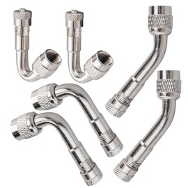 DSkoiph 6 Pack Valve Stem Extenders 45 degree, 90 degree and 135 degree Dually Valve Stem Extensions Compatible for Passenger Cars, RV, Stroller, Bicycles, Motorcycles and Trailers (Elbow Extender)