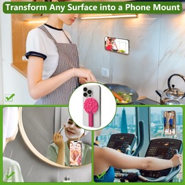 2 In 1 Silicone Sticky Phone Grip, Combines a Powerful Suction Cup and a Durable Mount, Suitable for Any Phone Model, Provides Multiple Mounting Options for Selfies and Tiktok Video Recording（White）