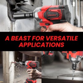 ONEVAN Cordless Impact Wrench, 525Ft-lbs (700N.m) Brushless 1/2 Inch Impact Gun with...
