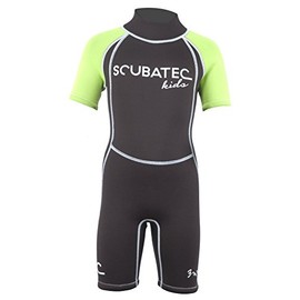 'Scubatec 3 mm Neoprene Shorty for Kids Wave green Size:92-98 (3XS)