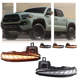 GSOWO LED Side Mirrors Sequential Dynamic Turn Signal Lights Indicator for Toyota Tacoma 2016-2023, RAV4 XA50 2019-2024, Highlander XU70 2020-2024, Car Accessories, 2 PCS, Clear Lens