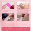 24Pcs Diamond Stick on Nails Set, Pink Square Fake French