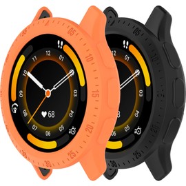Chofit Intended for Garmin Venu 3 Case Flexible TPU Rugged Shock Proof Bumper Frame Protective Shell for Garmin Venu 3 Cover Smartwatch Accessories (Black&Orange)