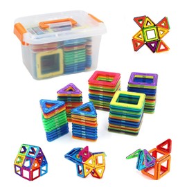 rui yue magnetic blocks, magnetic toys, magnetic blocks, magnetic toys, 80 pcs square, 40 pcs triangles, suitable for children ages 6 and up
