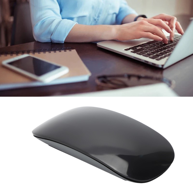Wireless Bluetooth Mouse Ergonomic Curved Optical Touch USB C Rechargeable