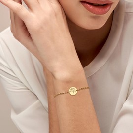 Agriajun March Daffodil Birth Flower Gold Chain Bracelets for Women, Trendy Statement Adjustable Stackable Bracelet Birthday Outfit Accessories Jewelry Gift.