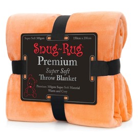 Snug Rug Premium Super Soft Fleece Throw Blanket, Mandarin 150 x 200cm