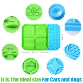 Dog Licking Mat Slow Feeder for Dogs, Premium Lick Pad with Suction Cups for Dog Anxiety Relief, Slow Feeder Dog Bowls, Bathing, Grooming and Training, 4 Pack (Green, Blue, Orange and Purple)