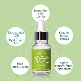 Cos De BAHA 10% Niacinamide Serum 1oz with Zinc 1% & Hyaluronic Acid & Allantoin for Facial - Dark Spot Corrector for Face + Pore Reducer Fade Cream +