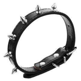 CORHAD Studded Collar for Small Dogs Dog Collar with Rivets Spike Collar for Collar for Small Breeds Puppy Collar Adjustable Dog Collar with Spikes Leather Pet