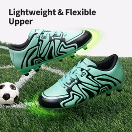 DREAM PAIRS Boys Girls Soccer Cleats Youth Firm Groud Baseball Cleats Sport Athletic Outdoor Trainning Football Shoes for Little/Big Kid,Size 12 Little Kid,Mint Green,160472-K