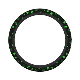 Galaxy Alien Spaceship Steering Wheel Covers Non Slip Neoprene Universal 15 Inch Steering Wheel Protector Car Cover for Men Women