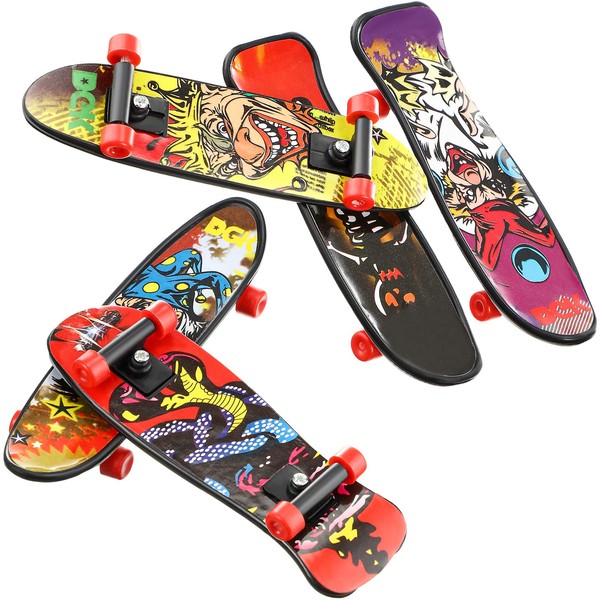 Sumind 4 Pieces Mini Finger Skateboard, Fingerboards Toy Deck Truck Finger Skateboard for Teens Party Favours Bag Fillers