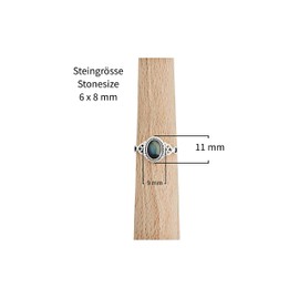 BAGHIMI Oval Ring Made of 925 Sterling Silver, Labradorite