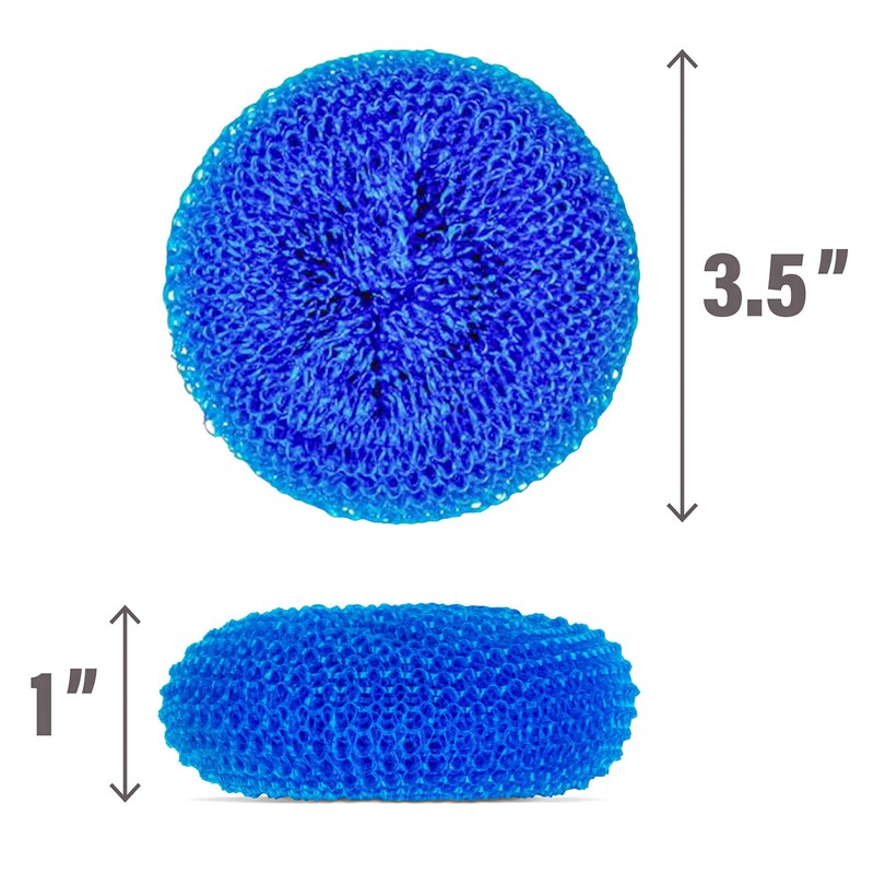 DecorRack 6 Mesh Scourers, Premium Non-Scratch Plastic Scourers, Stain Removing