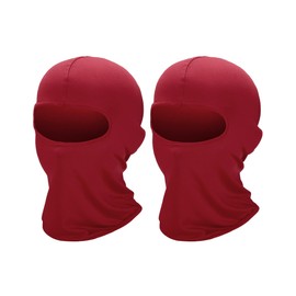Xeoxarel 2 Pack Balaclava Face Mask, Summer Cooling Neck Gaiter, UV Protector Motorcycle Ski Scarf for Men/Women Red