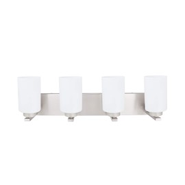 Aspen Creative 62221, Four-Light Metal Bathroom Vanity Wall Light Fixture, 30" Wide, Transitional Design in Satin Nickel