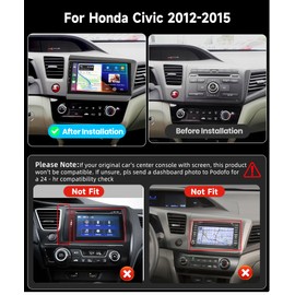【HiFi 16EQ】 2G 64G Car Stereo for Honda Civic 2012-2015 Radio with Wireless CarPlay/Android Auto,AHD&IP69K Backup Camera,9inch 1080P HD IPS Touch Screen Bluetooth MirrorLink RDS FM GPS WiFi SWC