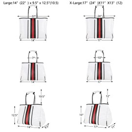 QOGiR Neoprene Multipurpose Beach Bag Tote with Inner Zipper Pocket (White,X-Large) …