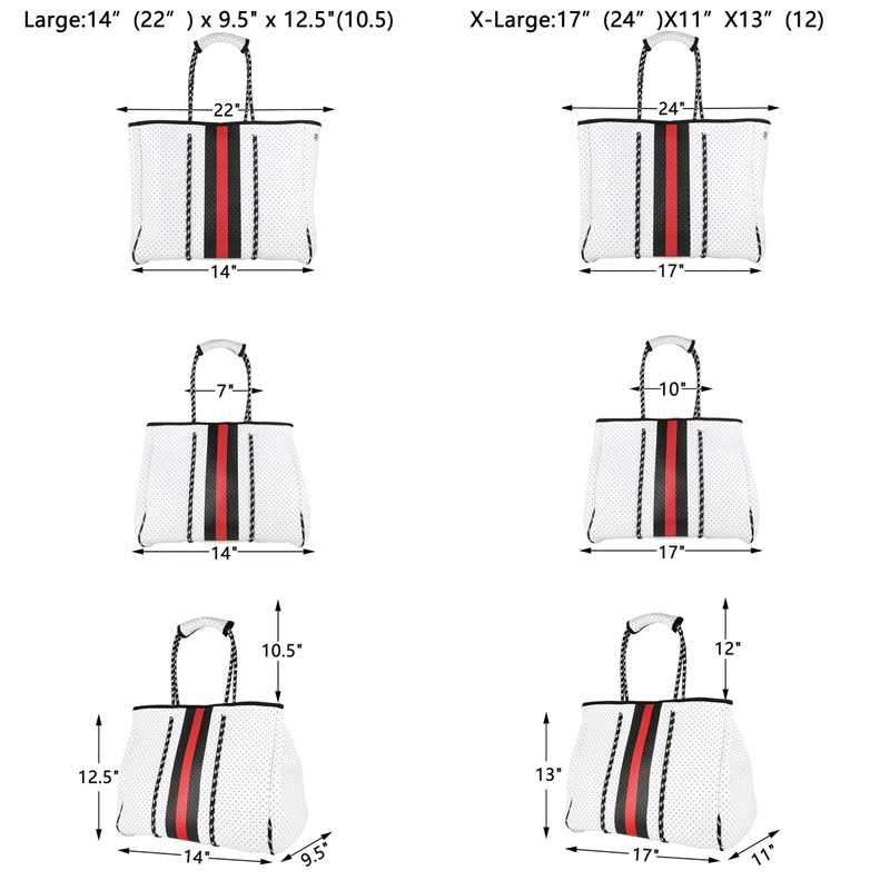 QOGiR Neoprene Multipurpose Beach Bag Tote with Inner Zipper Pocket