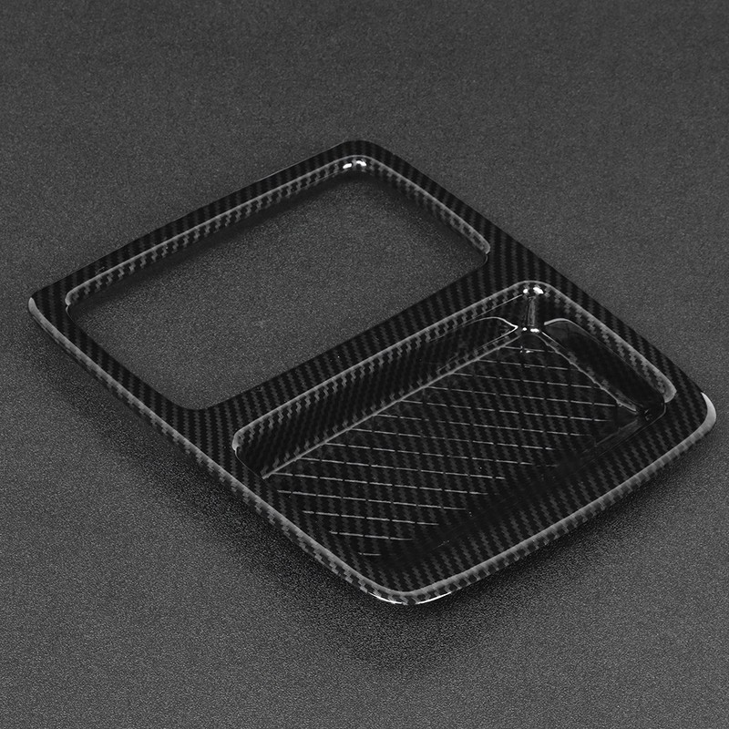 Carbon Fiber Style Rear Seat Water Cup Holder Frame Trim