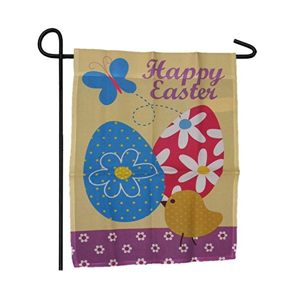 12x18 Printed Happy Easter Eggs Duck Garden Flag 12"x18"
