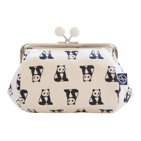 Goshikihanpudo 099739 Animal Series Pouch with Metal Clasp (Beaded), Panda