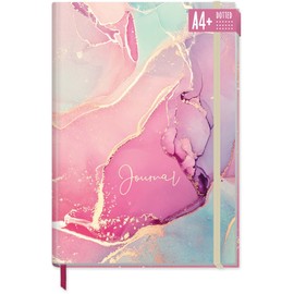 Trendstuff by Häfft Bullet Journal, Dotted A4 + with Elastic Band (Silky Pink), 156 Pages, Notebook, Sketchbook, Diary, Sustainable and Climate Neutral