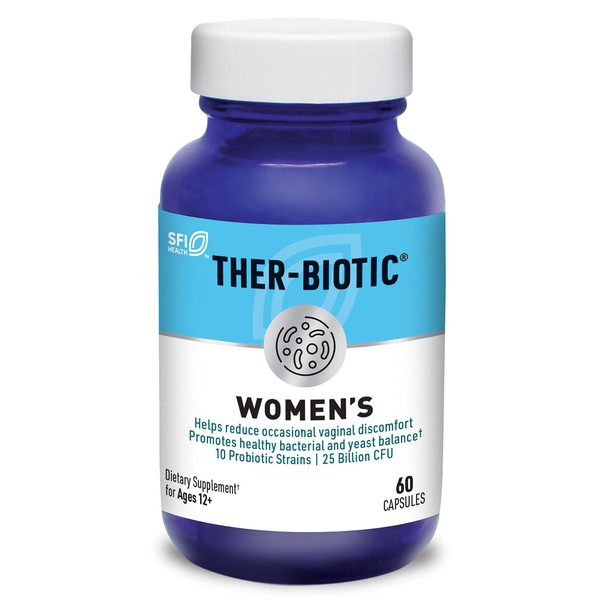 Klaire Labs Ther-Biotic Women's Vaginal Probiotic Supplement - Support Healthy Vaginal pH & Comfort - 25b CFU Lactobacillus & Bifidobacterium - Hypoallergenic, Dairy-Free Probiotics (60 Capsules)
