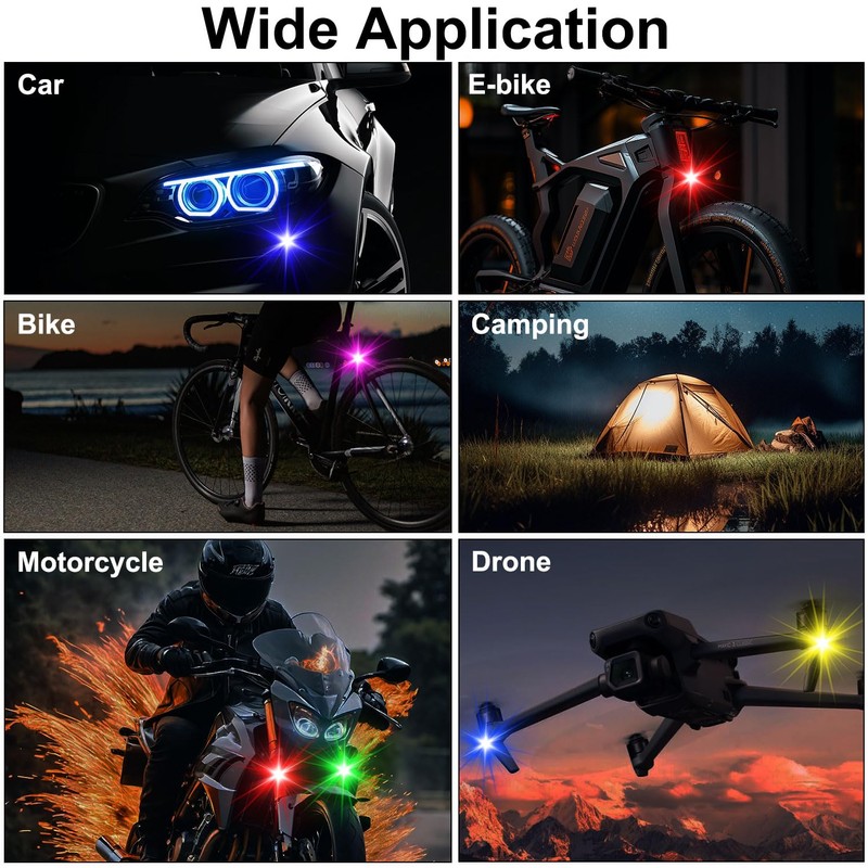 4PCS Wireless LED Strobe Lights with Remote Control, 8 Colors