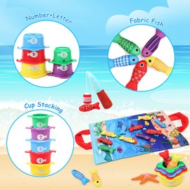 LEADSTAR Baby Toy from 1 Year, Montessori Fishing Toy from 1 2 Years, Fish Fishing Game, Baby Toy, Educational Toy, Motor Skills, Children's Games for Ages 1, 2, 3, 4 Years, Gift for Boys and Girls