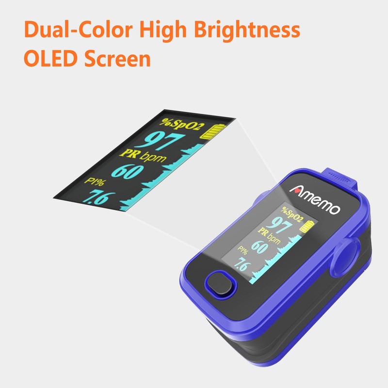 Pulse Oximeter,OLED Display Oxygen Monitor Fingertip,Blood Oxygen Saturation Monitor(SpO2) with