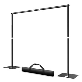 EMART Heavy Duty Backdrop Stand for Parties, 8.5x10 ft Pipe and Drape Adjustable Back Drop Stand Kit with Flat Base, Sturdy Photo Background Frame DIY Pole for Flower Wall Wedding Curtain
