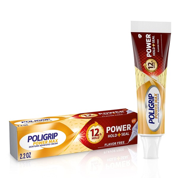 Power Max Power Seal Denture Adhesive Cream Hold Food Seal Flavor Free