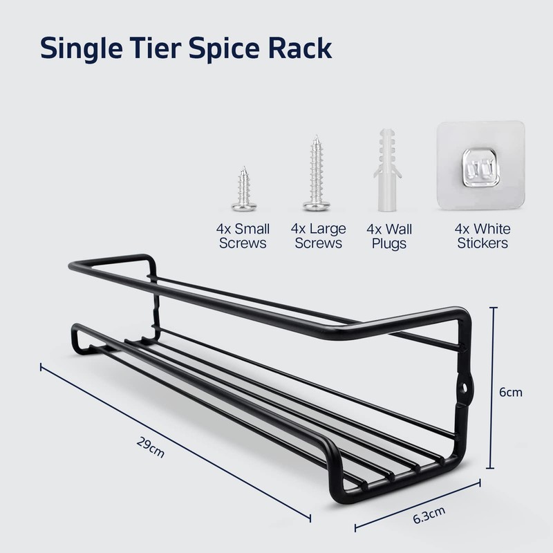 Besto Spice Rack for Inside Cupboard Single Tier Spice Organiser