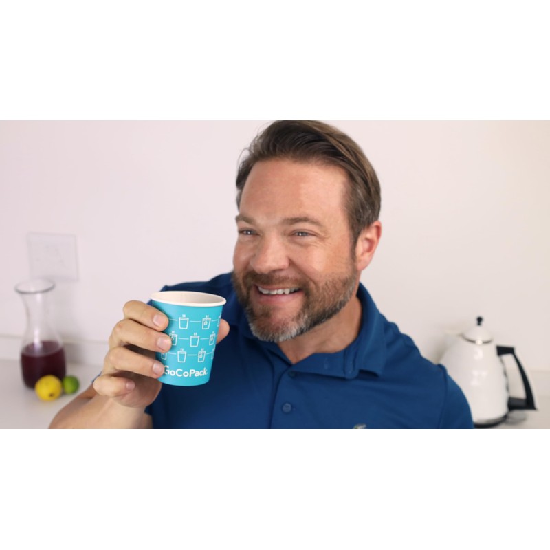 GoCoPack Paper Cups: Pack of 50-8oz (227ml) Disposable Single Wall