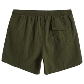 MaaMgic Men Swimming Shorts Classic Mesh Lined Surf Trunks Quick-Drying Beach Shorts Adjustable Drawstring Swimwear,Olive Green,L