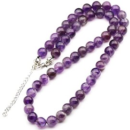 Natural Amethyst Beaded Choker, Genuine Purple Crystal Necklace, Fancy Gemstone Choker, 8mm Beads, Unique Fashion Jewelry, Healing Crystal Chakra Necklace, Durable Stone Necklace, Aquarius Necklace