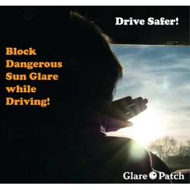 The Glare Patch - The Original Miniature Static Cling Window Shade. Pack of 2! Sun Shade for Your Side Window and Light Glare