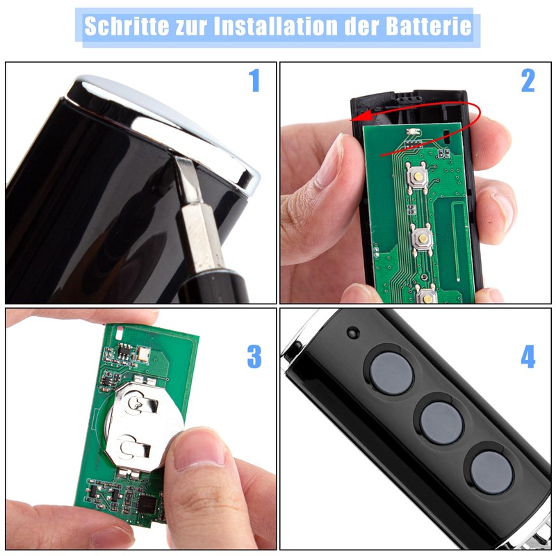 pepape 2 x hand-held transmitters for Hörmann HSE4-868-BS HSE2-868-BS HS4-868-BS,