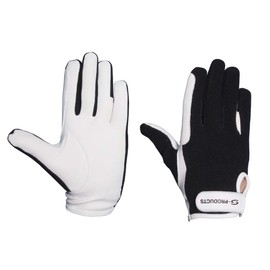 S-Products LADIES HORSE RIDING FLEECE & SYNTHETIC LEATHER WOMEN EQUESTRIAN SPORTS GLOVES (Medium, Navy Blue)