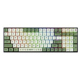 BOYI TK96 RGB Mechanical Keyboard,Wireless BT5.0/2.4Ghz/Type-c Wired Hot Swap Gateron Yellow Switch,100 Keys N-Key Rollover Matcha Green XDA PBT Keycaps for Working&Gaming
