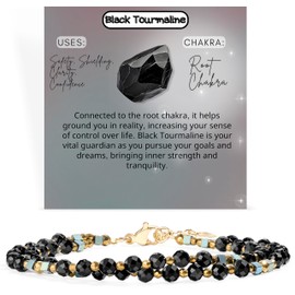 Farfume Bracelet for Women with Gemstone Beads, Chakra, 4 mm Real Natural Crystal Stones, Jewellery Gifts for Women