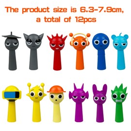 DAVBNM 12 Pack Sprunki Figures, Sprunki Action Figures, Colorful Toy Figures for Kids, Sprunki Toy for Sprunki Games Fan Girls and Boys