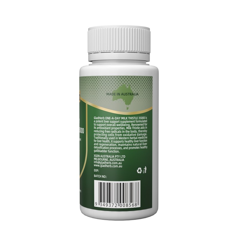 GladHerb One-A-Day Milk Thistle 35000mg 60 Tablets