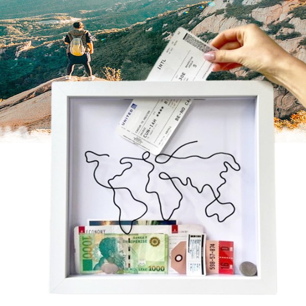 WYFCR 3D Picture Frame for Filling, Money Box Travel, Travel